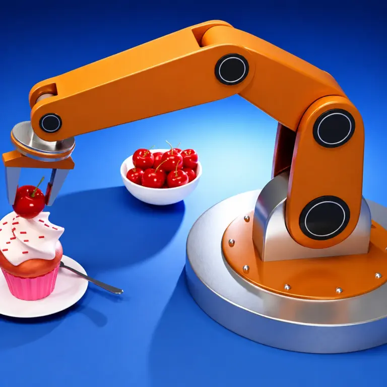 Robotic Arm Decorating a Cupcake
